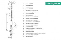 RECAMBIOS MONOMANDO LAVABO METROPOL 110 MANECILLA LOOP HANSGROHE